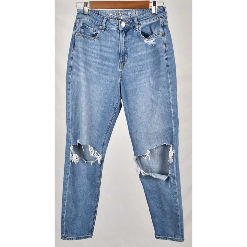American Eagle Distressed Ripped Mom Jeans